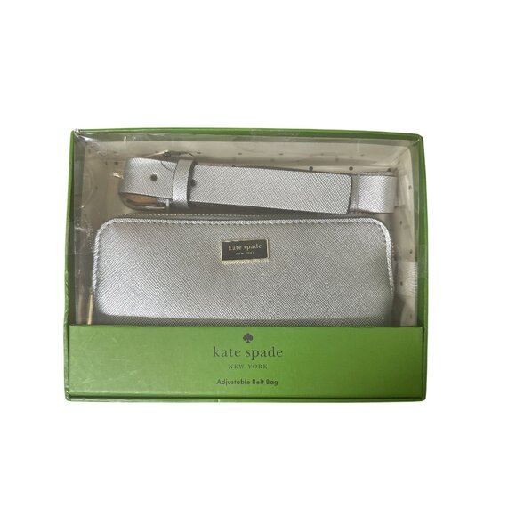 NWT Kate Spade New York Metallic Silver Belt Bag w/Adjustable Strap - Picture 7 of 8